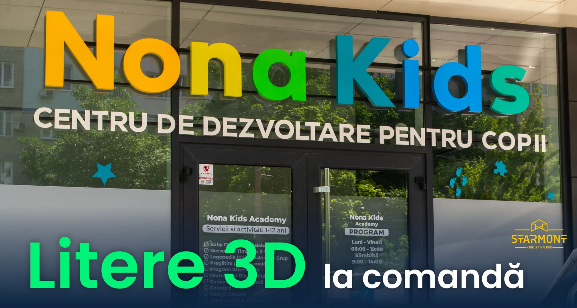 Litere 3D Nona Kids realizate de Starmont în Chișinău